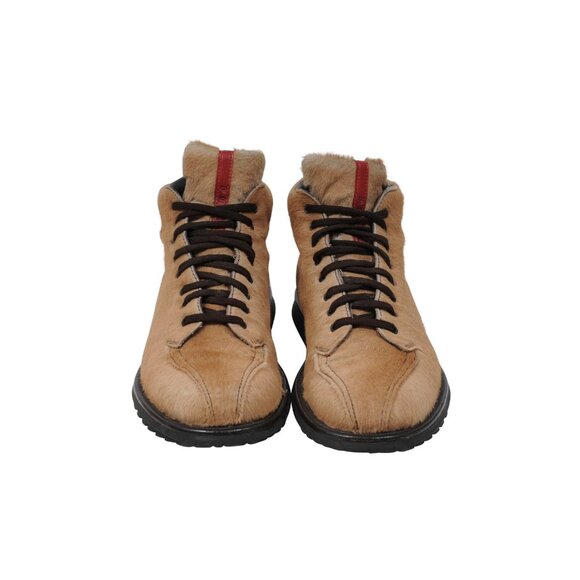 Prada Hiking Boots Size US7.5 UK6.5 Brown Tan Ponyhair Linea Rossa Vintage Sport main image 10